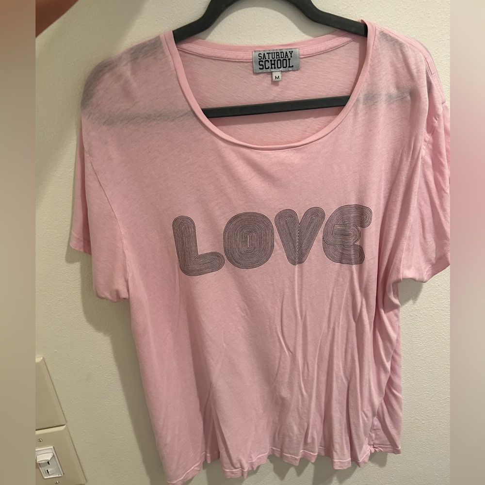 Saturday School LOVE pink tee